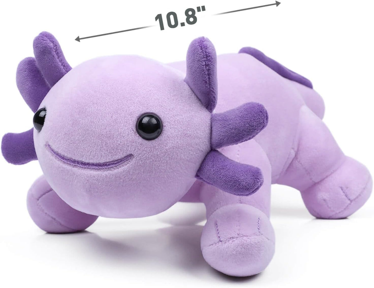 Axolotl Plush Toy, 10.8” Soft Cute Axolotl Stuffed Cotton Plush Pillow Kawaii Salamander Animal - Purple - image 2