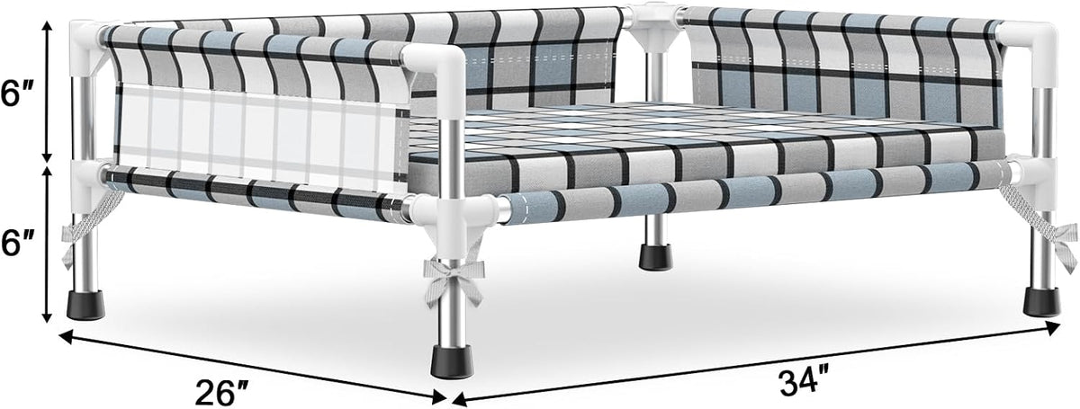 Elevated Dog Bed with with Guardrail - Cushion-M - image 4