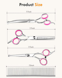 6-in-1 Dog Grooming Scissors - Pink 5 in 1 - image 2