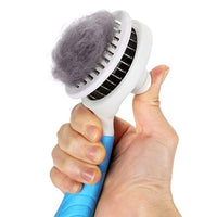 Cat Self Cleaning Slicker Brush, Pets Skin Friendly Grooming Brushes for Shedding Dogs Cats Hair Easy to Remove Loose Undercoat with Long or Short Hairs Pet Massage Tool for All Hair Type- UPGRADED