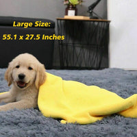 Dog Bath Towel - Super Absorbent Microfiber Dog Towel for Small Dogs and Cats, Yellow & Grey 11.8" - Large - image 2