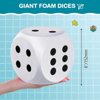 Shappy 6 Inch Foam Dice Big Dice Jumbo Large Cube, 1 Pc - White and Black / 2 - image 2