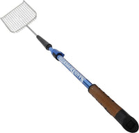 Sand Dipper Cat Poop Scooper & Chicken Poop Scooper - Rugged Big 6" Square Stainless Steel Long Handle for Home Kitty Litter Scoop & Farm Chicken Coop Scooper (Mid-Adjustable)