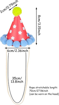10pcs Colorful Mini Party Hats - Colorful pom-poms - image 2