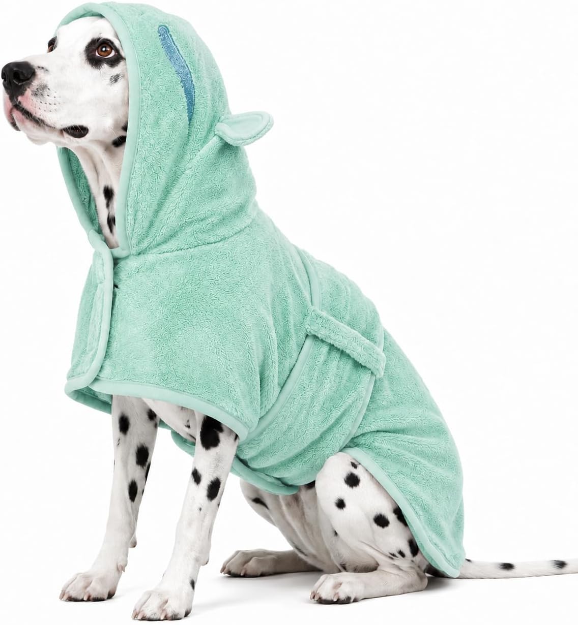Dog Bathrobe, Fast Drying Coat - Large / Green