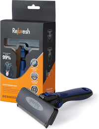 Deshedding Brush for Short/Medium-Hair Dogs & Cats - blue / Large