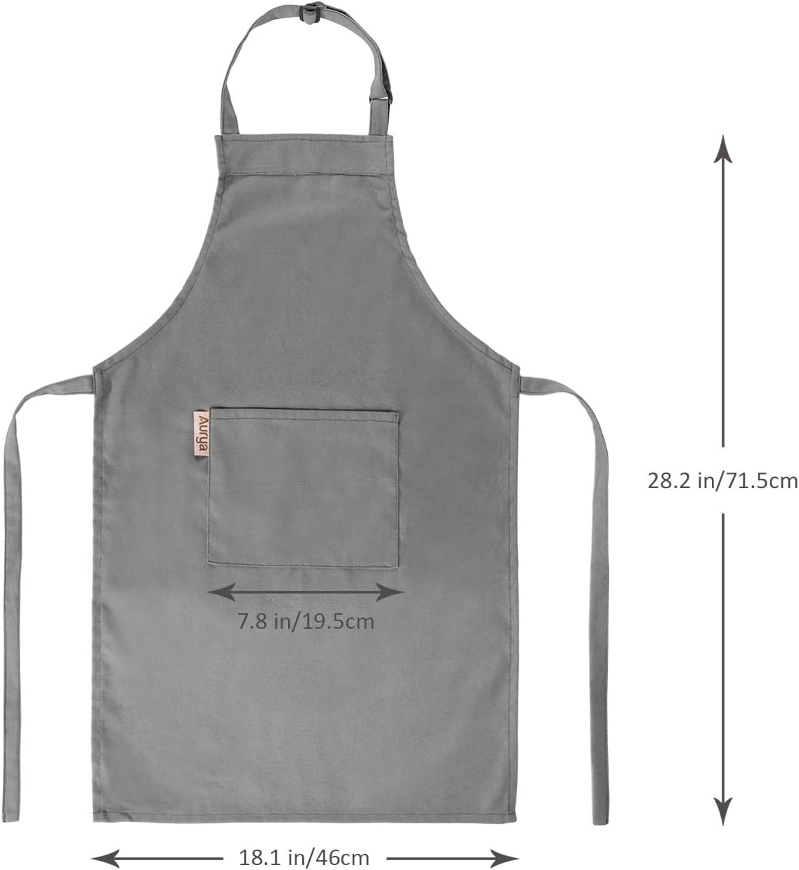 Aurya kids apron and chef hat set in light blue with front pocket and adjustable strap - view 28