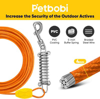 Petbobi Dog Tie Out Cable and Stake - 40 ft (120 lbs) / Orange - image 2
