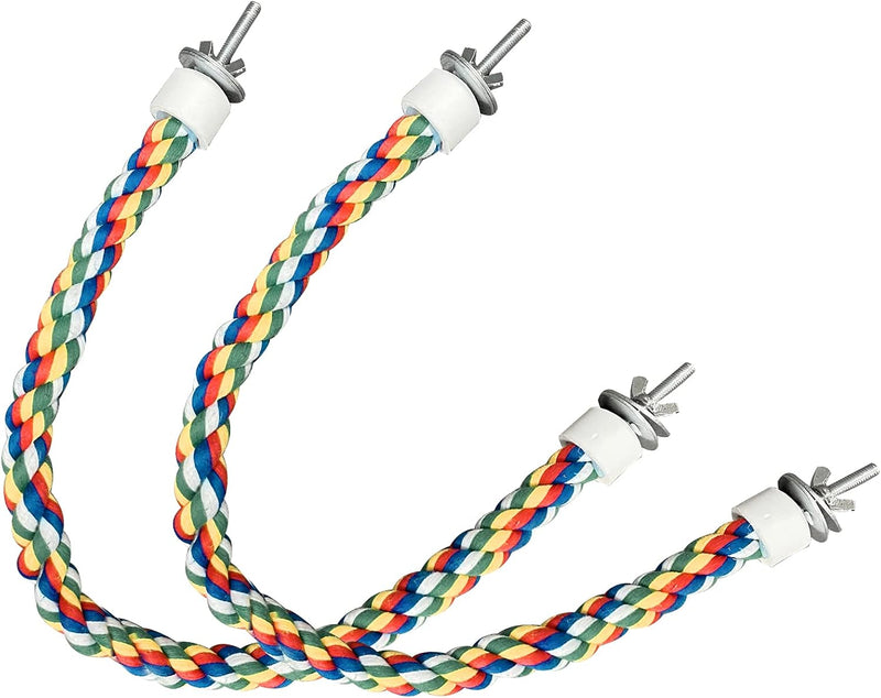 2PCS Bird Rope Perches Colorful Parrot Toys Cotton Rope Bungee – Essentials for Birds