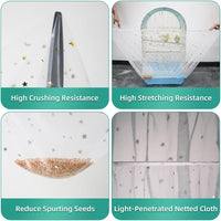 Bird Cage Seed Catcher, Seed Catcher Guard Net Cover - Star-white / 15.7" x87" - image 4