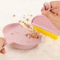 Small Broom and Dustpan Set,mini Compact Portable, for Home, Sofas, Kitchen countertops, Storage Shelves, Office desks, bathrooms, and pet Areas (Pink)