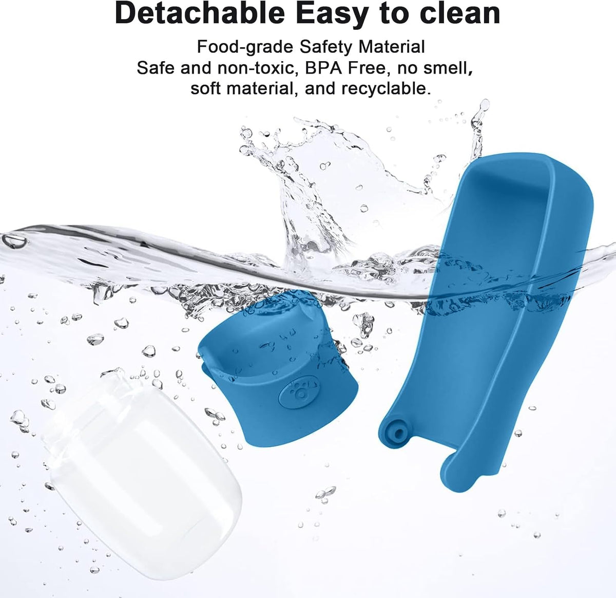 Portable Dog Water Bottle Dispenser [Leak Proof & Foldable] Dog - Dark Blue / 12OZ - image 3