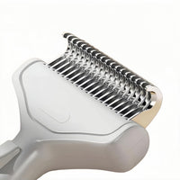 Undercoat Rake for Dogs & Cats, Self‑Clean Deshedding Brush - Creamy-White - image 4