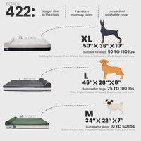 Laifug Orthopedic Memory Foam Extra Large Dog Bed Pillow (50" x 36" x 10", Brown) Durable Waterproof Lining with Removable Washable Cover and Smart Design