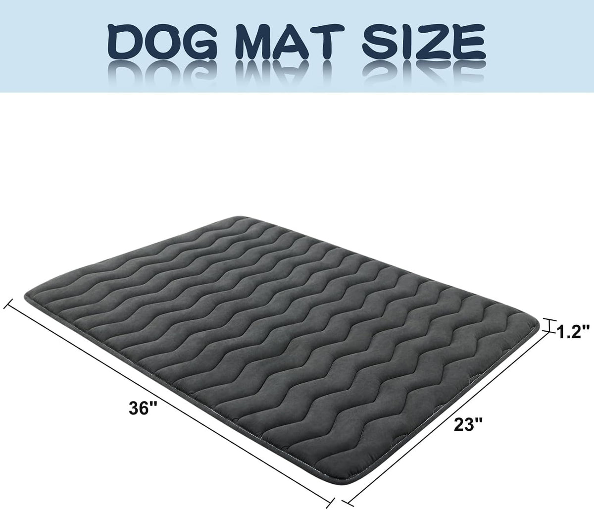 Bubble bear Dog Crate Mat, Ultra Soft - Upgraded Thick Black / 36.0"L x 23.0"W - image 3