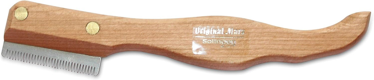 Mars Coat King fine dog stripping knife with cherry wood handle