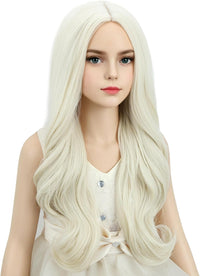DUDUWIG long black wavy curly middle part wig for kids with wig cap - view 31