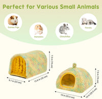 Avont 2-Pack Guinea Pig Tunnel & Hideout Bed Set – Daily Care for Small Pets - Yellow - image 3