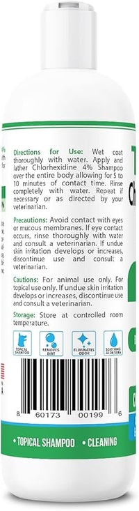Truseb Topical Chlorhexidine 4% Shampoo for Dogs, Cats, and Horses with Plum/Blueberry Scent - 12 oz - Made in U.S.A (Chlorhexidine 4% Shampoo, 12 oz)