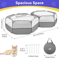 Pawaboo Small Animal Playpen, Waterproof Portable Pet Cage Tent - T-Classic Gray / 2 - image 3