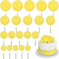 BEISHIDA 20 PCS Gold Mini Ball Cake Toppers Foam Cake Balls - Ball-yellow