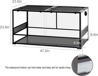 REPTI ZOO 50 Gallon Reptile Glass Tank Terrarium 2 in 1 Side Meshes - 48" x 24" x 24" (Mesh Panel) - image 4
