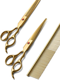 Dog Grooming Scissors Kit - Gold 3 Piece / 3