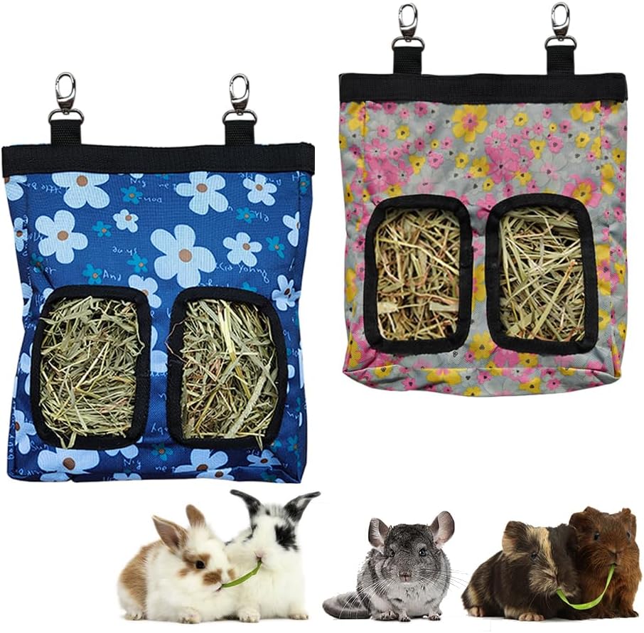 RIOUSSI Guinea Pig Hay Feeder - Little+Blueflower / M - 13"x9"x2"