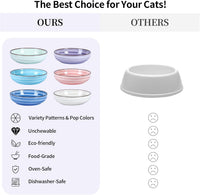 Selamica Ceramic Cat Bowls Set of 6 - 5.6 Inch, Set of 6 / Gradient Color - image 3