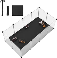 SONGMICS Pet Playpen with Floor, Small Animal Playpen – Essentials for Small Pets - Full White / 20 Panels - 49.2"L x 24.8"W x 16.5"H