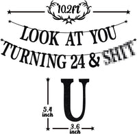 Black Glitter Look at You Turning 25 & Sh*t Banner - 24 - image 2