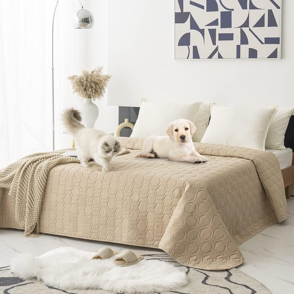 Tcksstex Waterproof Blanket Couch Cover for Dogs Pet Bed Protector – Essentials for Dogs - Beige / 30x70Inch (Pack of 1) - image 2