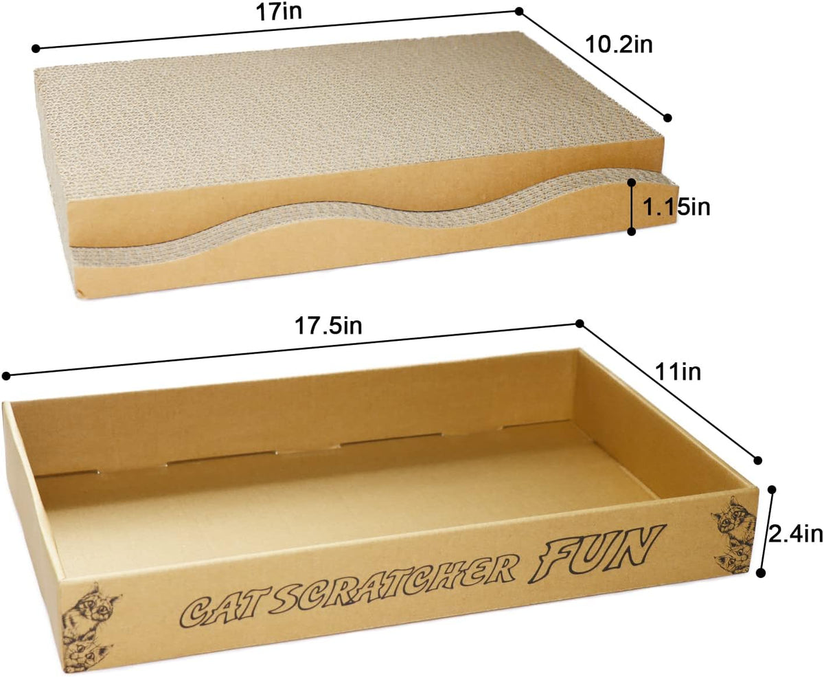 Cat Scratcher Cardboard Scratch Pad for Indoor Cats and Kitty 5pcs – Essentials for Cats - Large for Indoor Cats / 2PCS - image 3