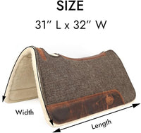 BLACK HOOF Steam Pressed Merino Wool Felt Contoured Pad with Heavy Saddle Grade 100% Woolen Fleece Bottom 1 Inch Thick