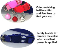 THAIN Basic Adjustable Cat Collar Bling Diamond Breakaway with Bell - Blue - image 4