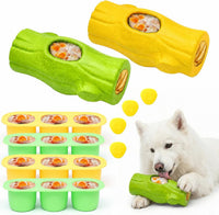Durable Dog Puzzle Toy for Medium/Large Dogs – Essentials for Dogs - Yellow & Green / Tree stump 2 Pack