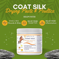 Coat Silk Drying Paste & Poultice for Horses – Natural Relief for Wounds, Scratches, Sores & Sweet Itch – Enriched with Sulfur, Boswellia & Calendula – 10 oz
