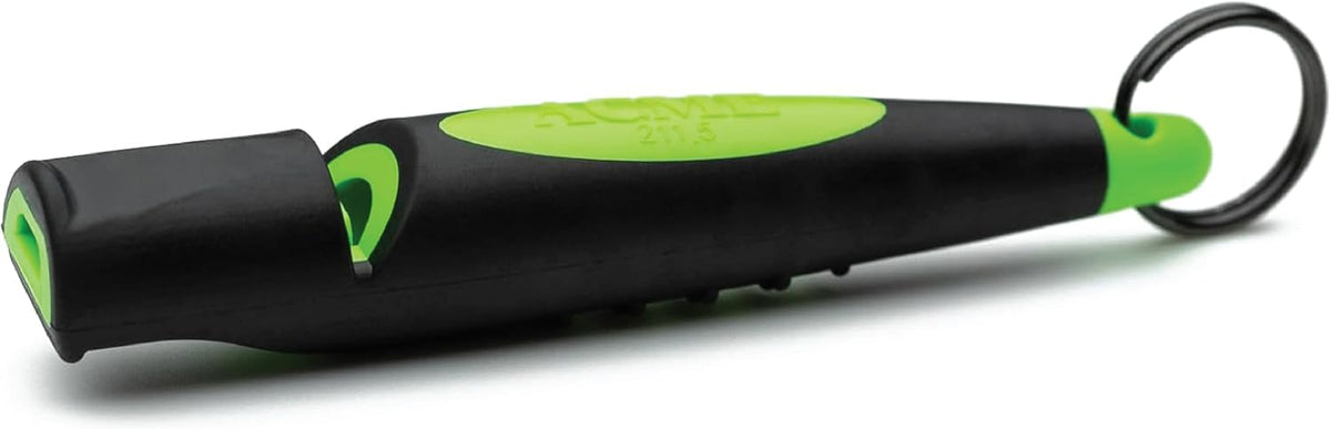 ACME Alpha 211.5 Professional Dog Training Whistle with Enhanced - Black on Day Glow Green