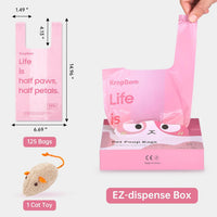 125 Count Cat Poop Bags with Handles - Cherry Blossom / 125 Count / Medium-14.5"x6.6" - image 2