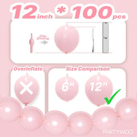 PartyWoo 100 white 6 inch linking balloons for garlands and arches - view 34