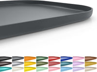 SMILOOL Waterproof Silicone Pet Food Mat with Raised Edge for Dog - Dark Grey / 22"L x 14"W
