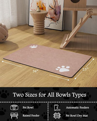 Pet Feeding Mat-Absorbent Dog Mat for Food and Water Bowl-No Stains Quick Dry Water Dispenser Mat-Dog Accessories Pet Supplies-Bowl for Messy Drinkers（Dusty Pink,23"x34"