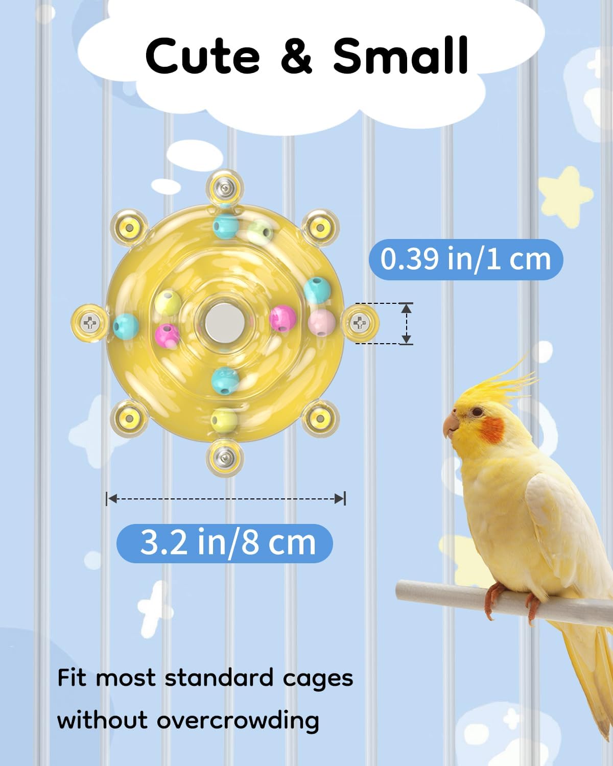 Pawfly 2 Pcs Bird Toys for Parakeets - 1 PC / Yellow - image 2