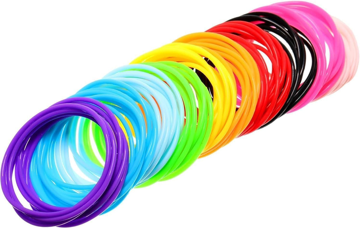 Hotop 100 Pcs Multicolor 80s Silicone Jelly Rubber Bracelets Hair Tie - Multicolor / 800