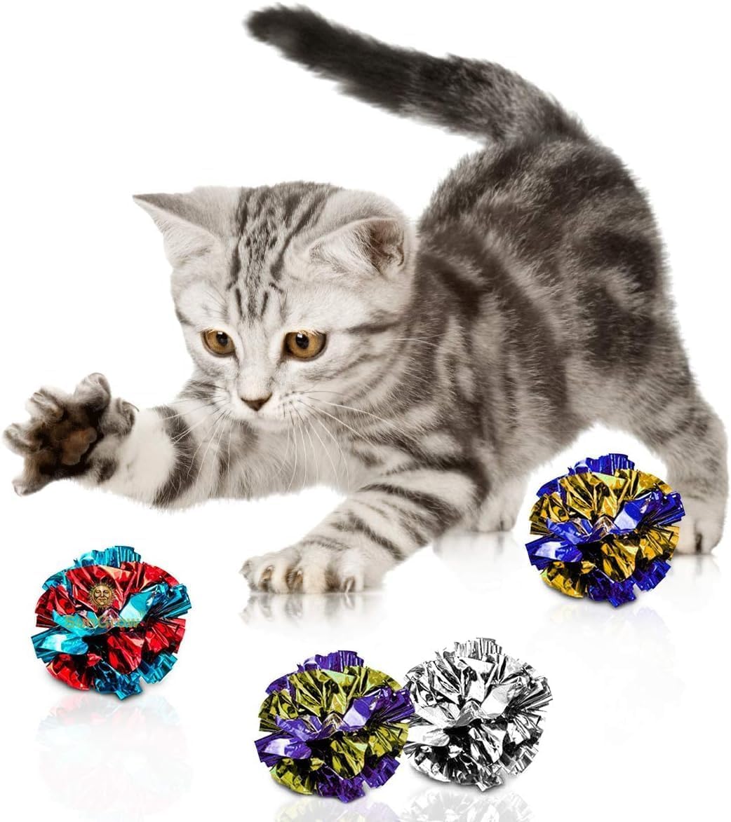 SunGrow Cat Crinkle Balls - Multicolor, 24 Pcs - image 2