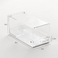 REPTI ZOO Magnetic Acrylic Reptile Terrarium 8" x 4" x 4", Transparent Tarantula Spider Enclosure Micro Breeding Box for Hermit Crab Snail Mantis Frog Insects