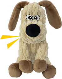 Squeaky Stuffed Dog Toys, Chew Dog for Large Medium Small Breeds – Essentials for Dogs - Khaki