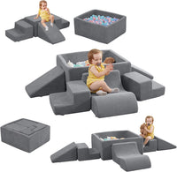 STAOLENE 6 piece soft foam climbing blocks for toddlers with ball pit, stairs and ramps - view 2