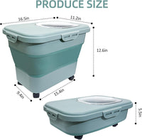 Collapsible Cat Litter Storage Container with Rolling Casters - Green - image 4