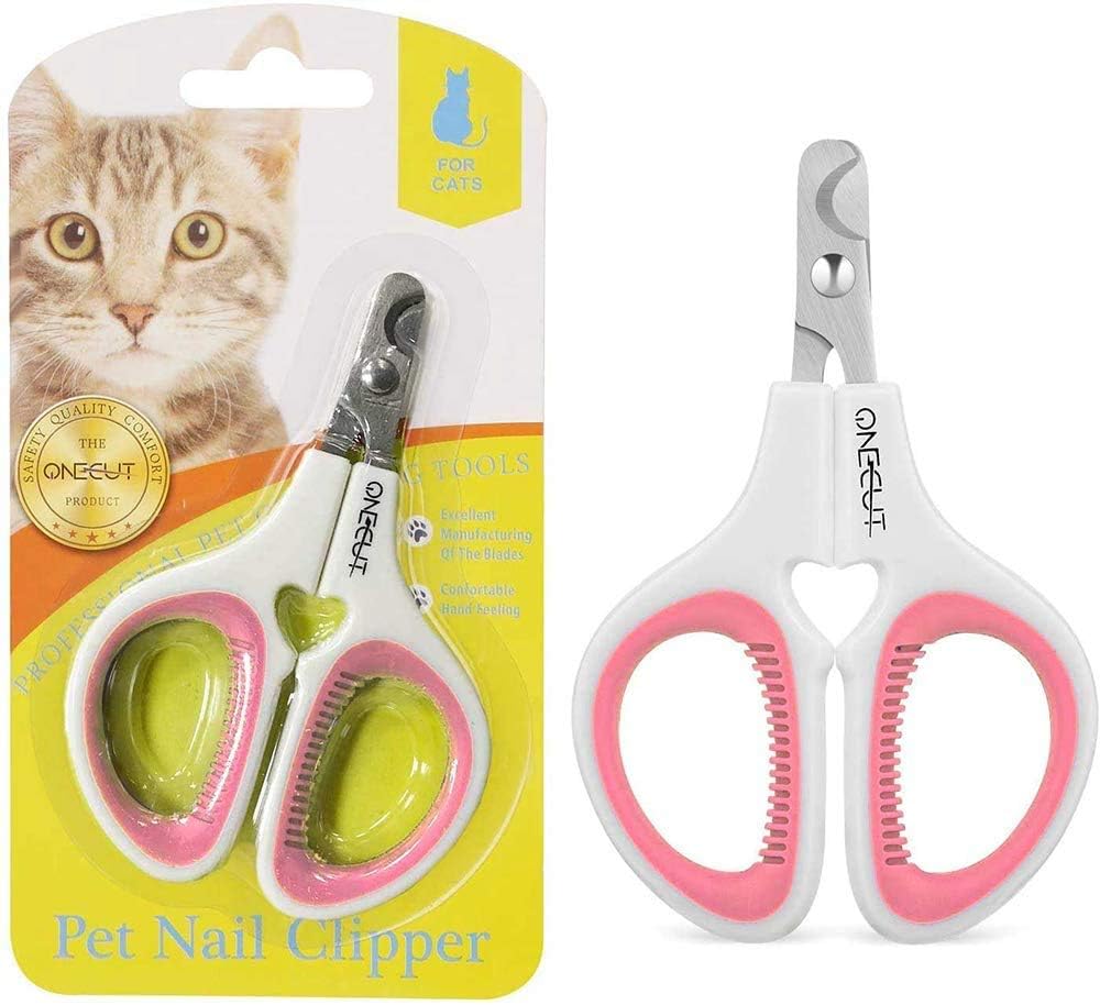 Pet Nail Clippers, Cat & Kitten Claw Nail Clipper Safe Sharp Trimmer – Essentials for Cats - Pink